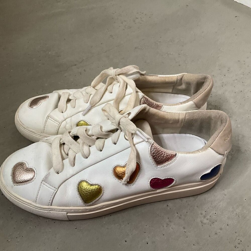 Kurt Geiger London Lane Love Metallic Leather Heart Sneakers